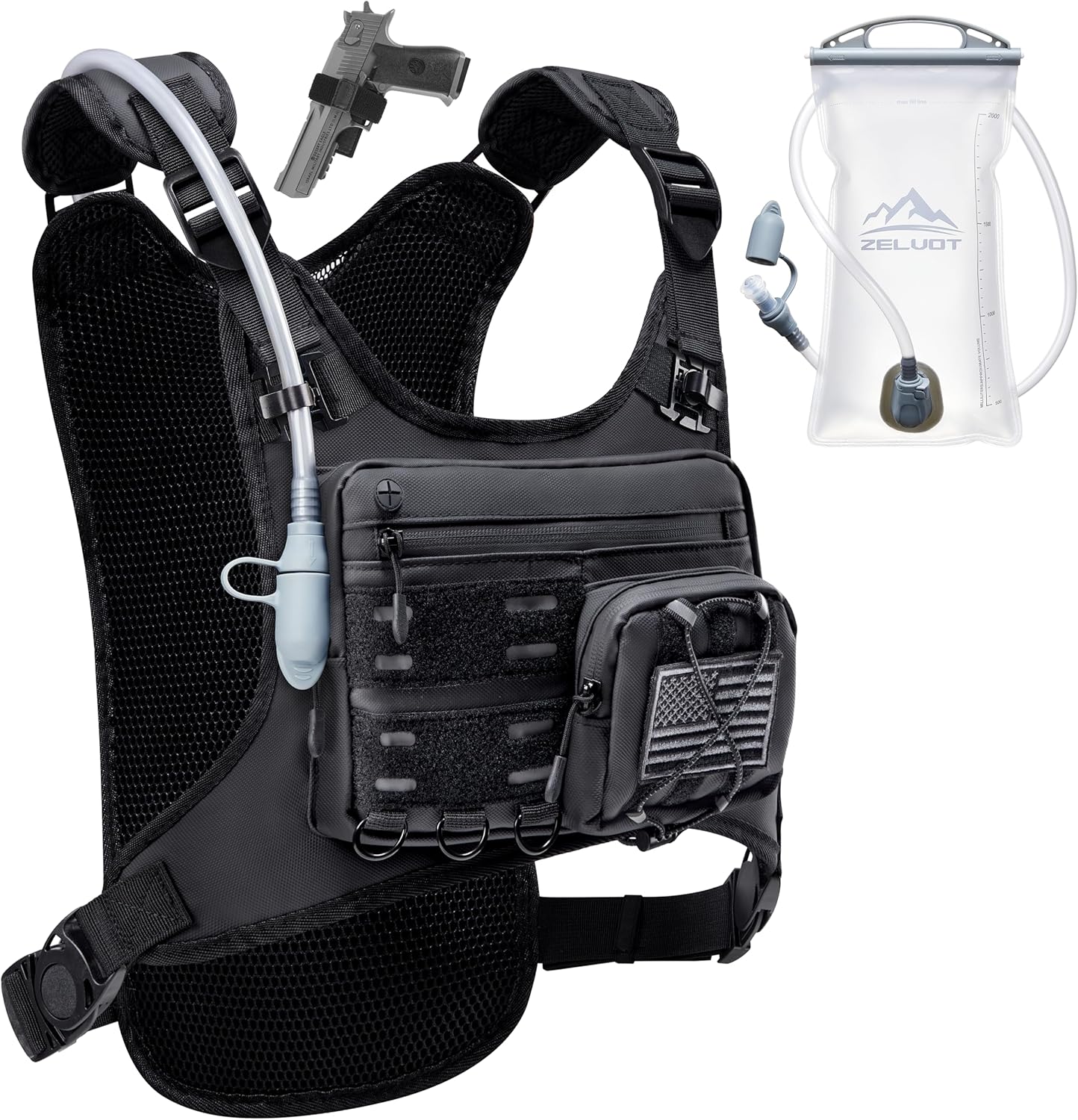 Zelvot Hydration Backpack - Lightweight Running Vest with 2L Water Bladder & Reflective Gear Holder | Ideal for Marathons