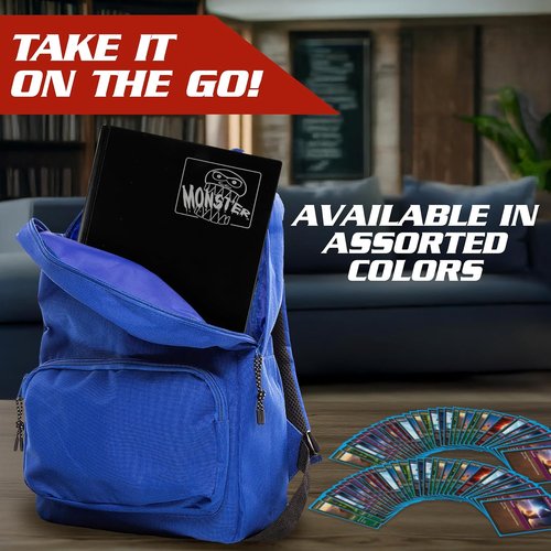 Monster Trading Card Album - Holofoil Red Binder with Anti-Theft Protection | Holds 360 Cards for Yu-Gi-Oh, Pokémon, MTG