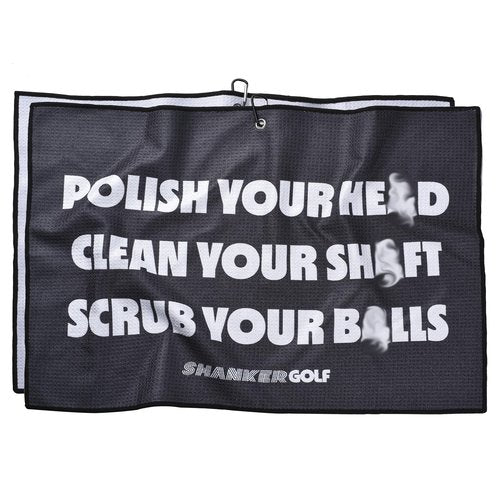 Shanker Golf - Funny Golf Towel - Microfiber Printed Hilarious Golf Accessory for Men - Two-Sided Reversible Towel