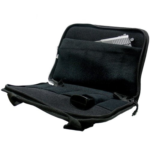 UTG Deluxe Single Pistol Case, Black, Size: Length 11" x Height 8"