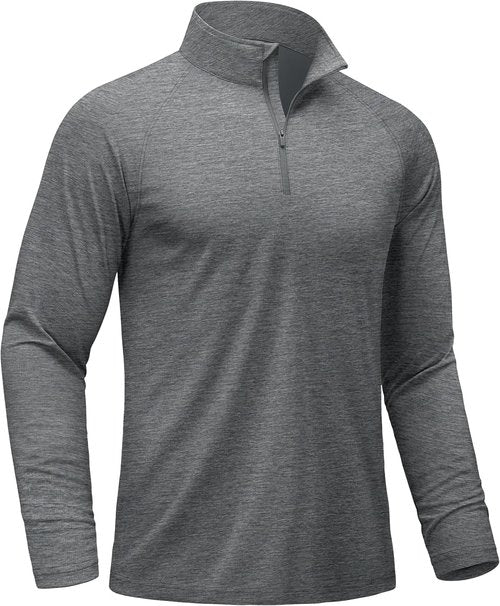 MAGCOMSEN Men's Lightweight Quarter Zip Pullover - Athletic Sun Shirt for Running & Golf
