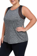 Skiennix Plus Size Workout Tank Tops - Mesh Sleeveless Athletic Tunics for Women | XL-5XL Loose Fit