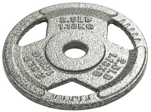 Fitvids Cast Iron Plate Weight Plate for Strength Training and Weightlifting, 1-Inch Center, 2.5LB (Set of 4)