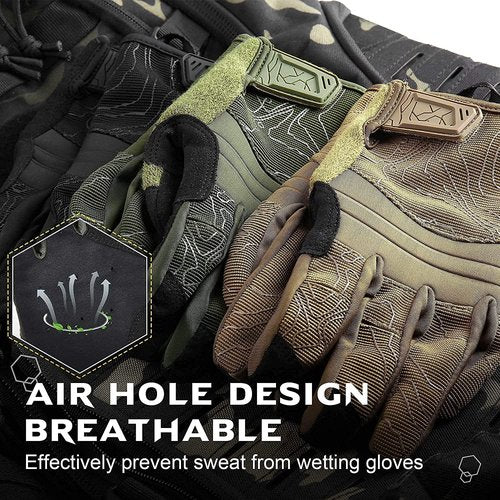 AXBXCX Touch Screen Tactical Gloves Men Full Finger Gloves Protection for Airsoft Paintball Driving Motorcycle Hiking Sports Black Small