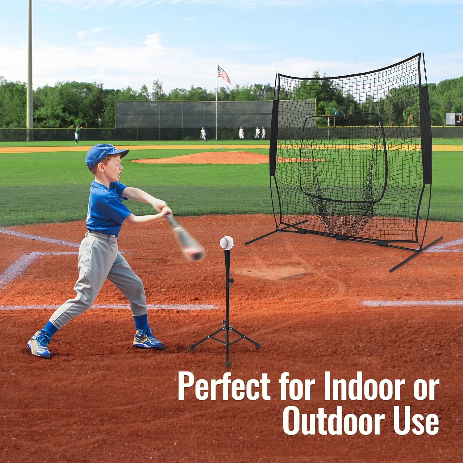 Skiennix 7x7 FT Baseball Net - Portable Batting Net with Strike Zone Target & Carry Bag