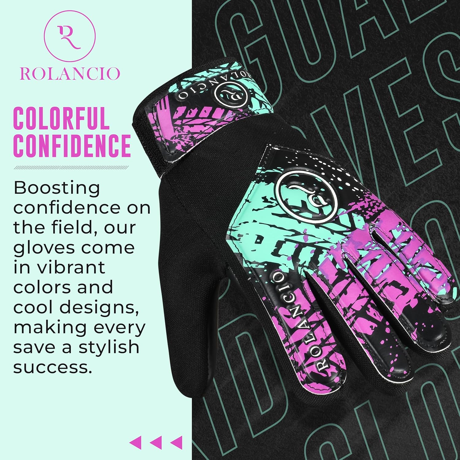 Rolanicio Goalie Gloves - Kids' Soccer Gloves with Dual Wrist Protection | Breathable Non-Slip Latex