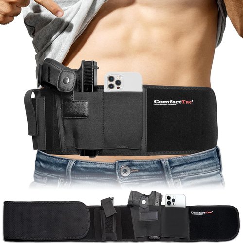 ComfortTac Belly Band Holster - Versatile Gun Holster for Men & Women | Fits Most Pistols & Revolvers