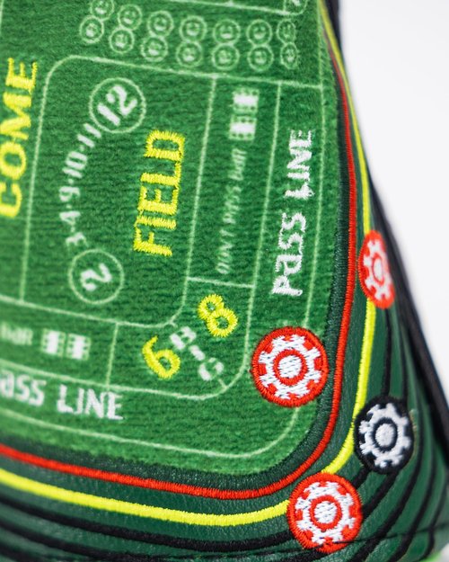 Pins & Aces Casino Craps Themed Head Covers - Premium, Hand-Made Classic Casino Leather Style - Tour Quality Golf Club Cover - Style and Customize Your Golf Bag (Utility)