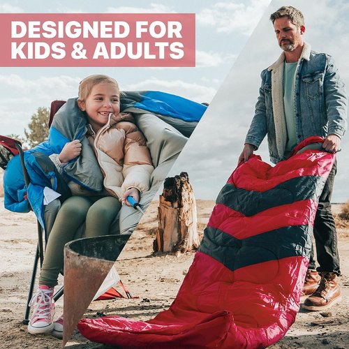 MalloMe Sleeping Bags - Cold Weather Backpacking & Camping Gear for Adults and Kids | Lightweight & Compact