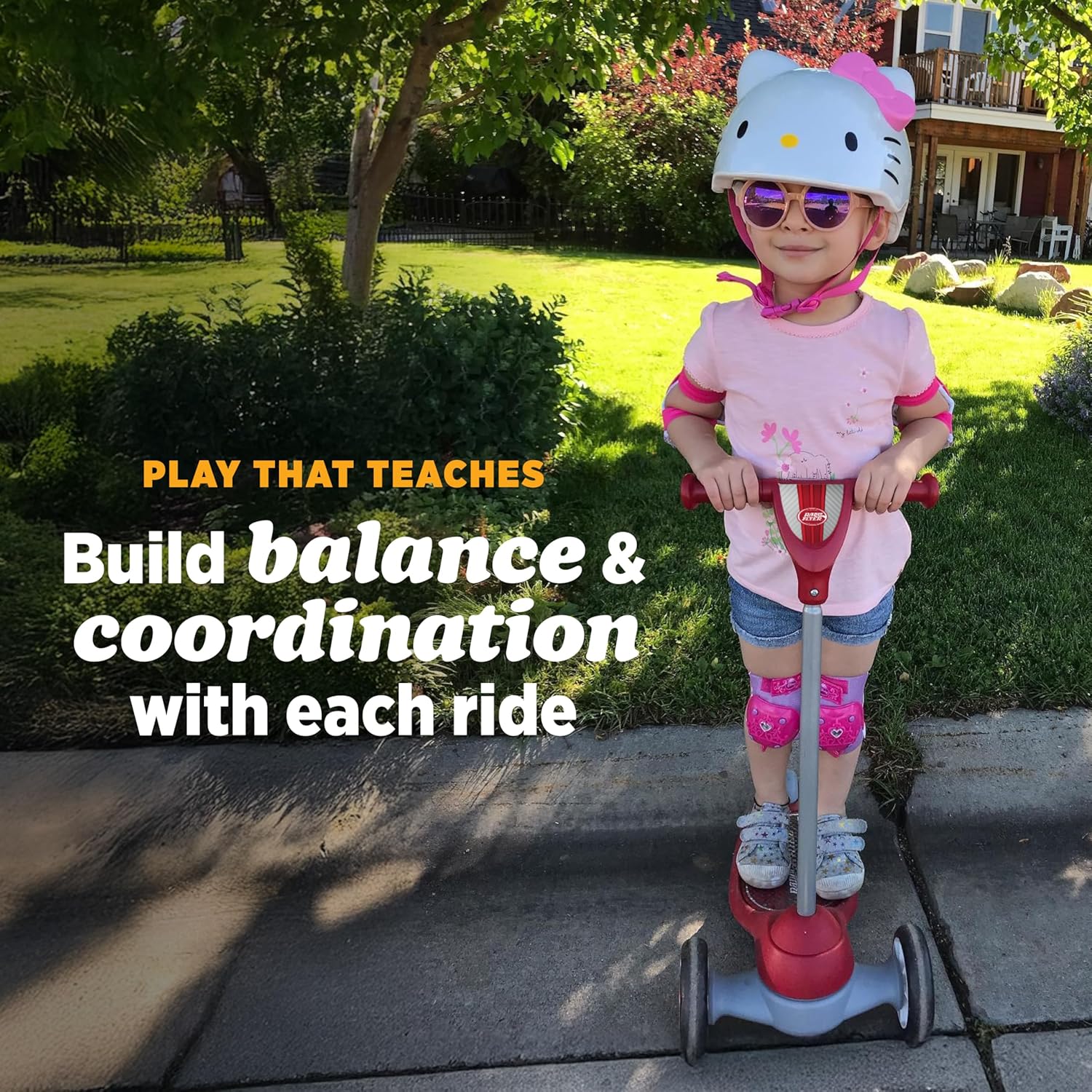 Radio Flyer My 1st Scooter - Red 3-Wheel Design for Kids Ages 2-5 | Extra Wide Base & Easy Foot Brake