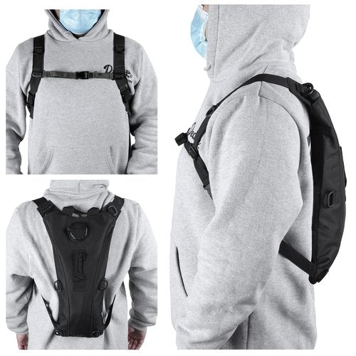 Outplea Tactical Hydration Pack Backpack with 3L Water Bladder for Men, Leakproof Military Rave Water Backpack for Running Hiking Cycling Jogging Festival, Black