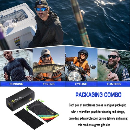VIAHDA Polarized Sports Sunglasses for Man Cycling Running Fishing Golf Sun Glasses Women HD731