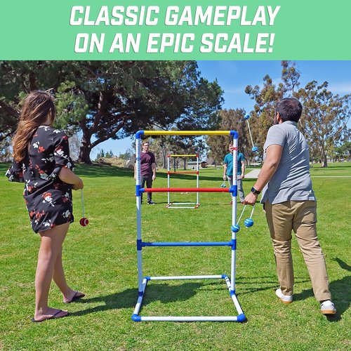 GoSports Portable Ladder Toss Game Set - Weather Resistant & Easy Setup for Family Fun | Perfect for Backyard Parties & Cookouts
