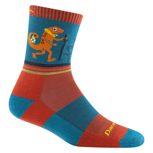 Darn Tough Jr. Kids' Sal Micro Crew Lightweight with Cushion Hiking Sock (Style 3043) - Lava, Medium