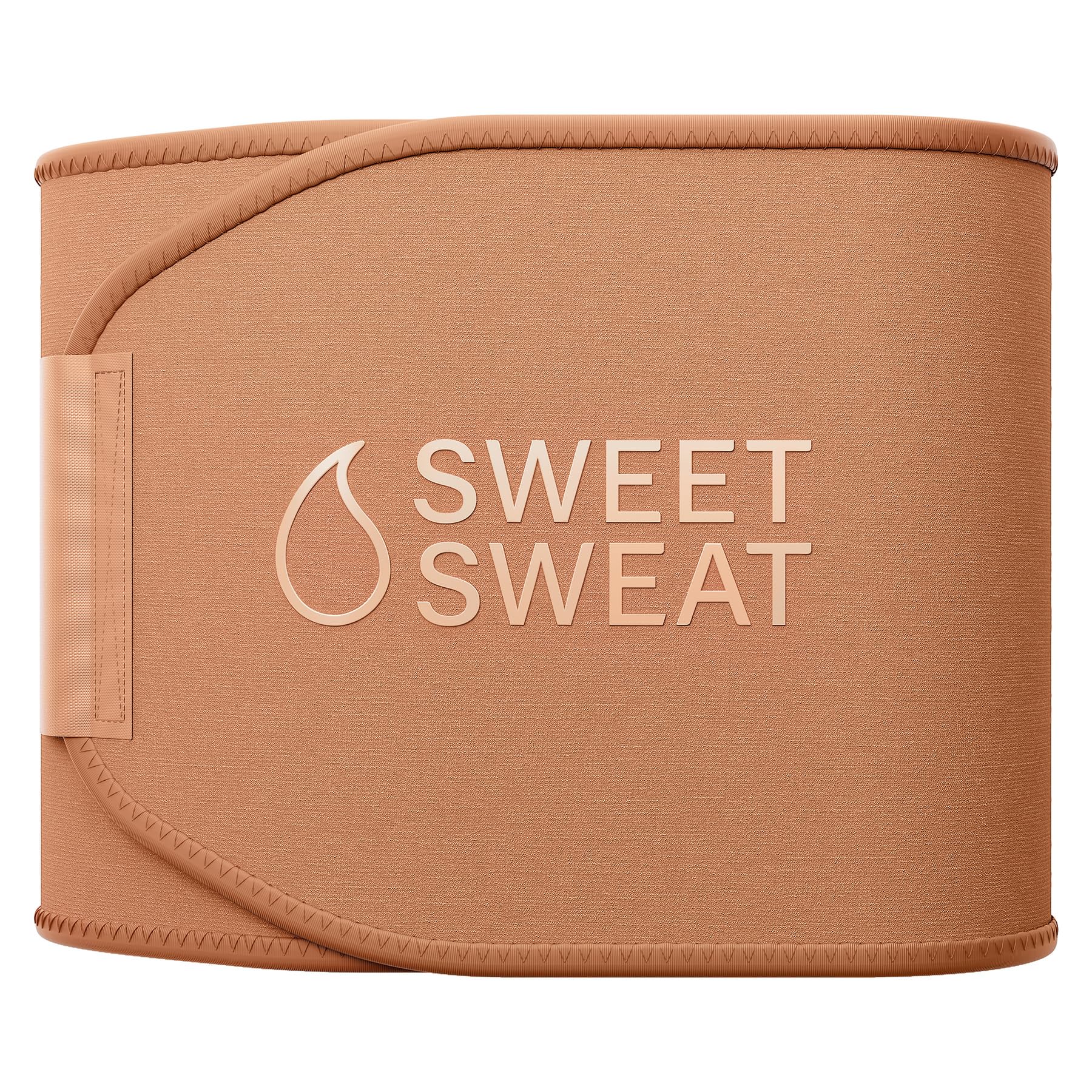 Sports Research Sweet Sweat® Waist Trimmer Toned Series - Premium Sweat Enhancing Fitness Belt for Women & Men - 5 Adjustable Sizes Sand