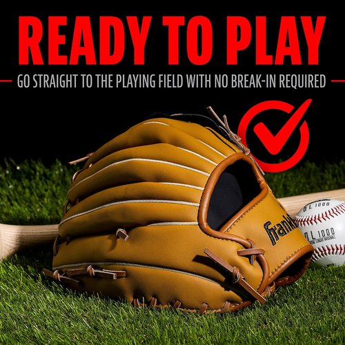Franklin Sports Field Master Baseball & Softball Glove - Adult & Youth Mitts for Right Hand Throw