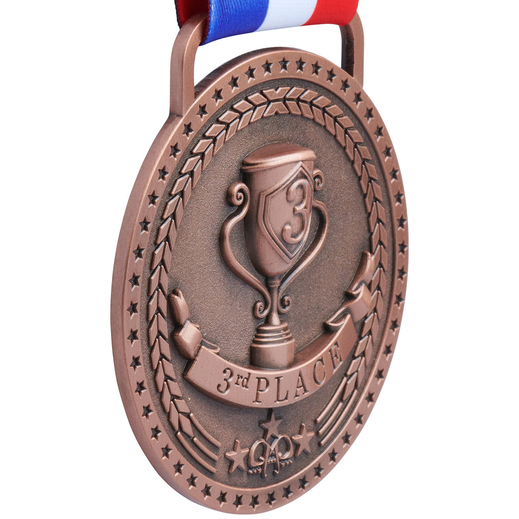Bronze Medal 3rd Third Place Award Trophy Medal, Antique Bronze