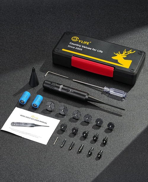 Bore Sight Laser Kit - Professional Red/Green Boresighter for 0.17 to 12GA Calibers | Perfect for Hunting Rifles & Pistols