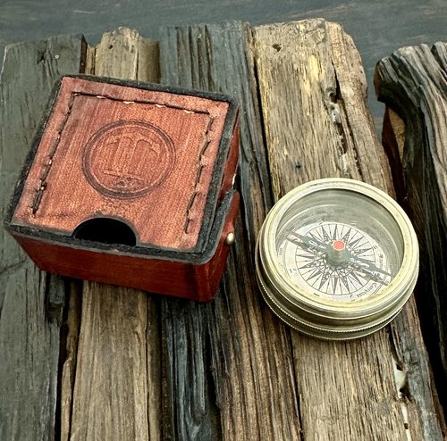 Not All WHO Wander are Lost Engraved Compass - Brass Gift Compass - Gift for Men - 2024 Graduation Day Gift - Birthday, Vintage Brass Pocket Compass with Leather Box