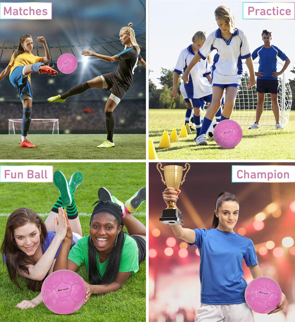 Skiennix Soccer Ball - Premium Official Match Ball with Reflective Iridescent Rainbow Design | Durable for Indoor & Outdoor Play