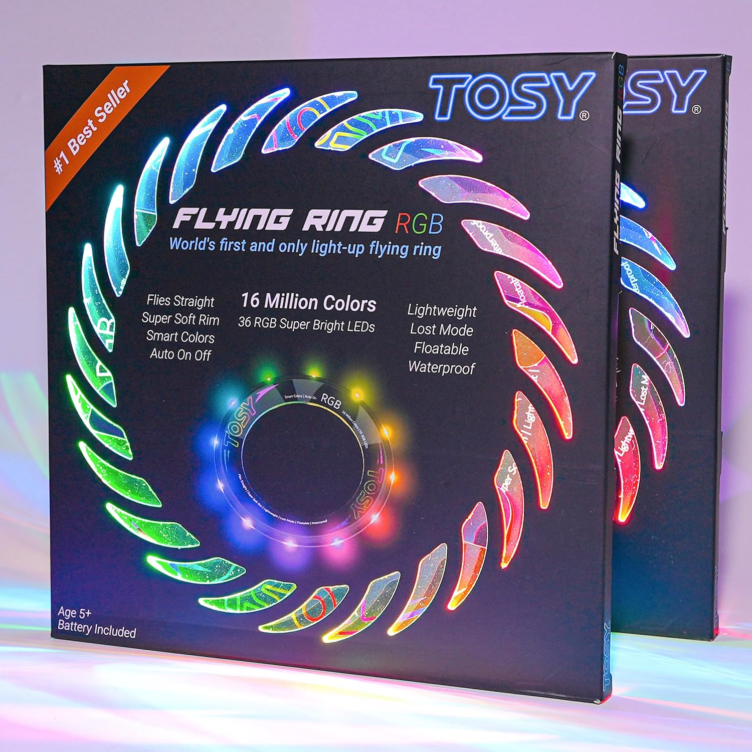 TOSY Flying Ring - Super Bright RGB Multicolor LED Toy | Waterproof & Safe for Kids, Teens, and Outdoor Fun