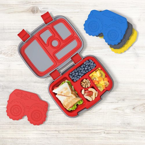 Bentgo Buddies Reusable Ice Packs - Slim Design for Lunch Boxes & Coolers - Multicolored 4-Pack (Truck)