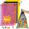Skiennix 4PCS Colorful Mesh Drawstring Bags - 18x12 Inch Breathable Nylon Storage for Travel & Gym