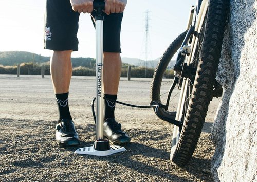 BIKETUBE Air Handler Bike Floor Pump - High Pressure Bicycle Pump with Industrial Gauge | Fits Presta & Schrader Valves, Kraton Grip