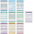 QuickFit 10 Pack - Exercise Workout Poster Set - Pilates, Dumbbell, Suspension, Kettlebell, Resistance Bands, Stretching, Bodyweight, Barbell, Yoga Poses, Exercise Ball (LAMINATED, 18" x 24")