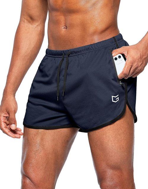 G Gradual Men's Running Shorts - 3 Inch Quick-Dry Athletic Jogging Shorts with Zipper Pockets