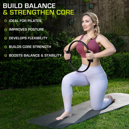 The ProsourceFit Resistance Ring enhances Pilates Workouts with Light Resistance to Help Tone and Strengthen Your Entire core and Body