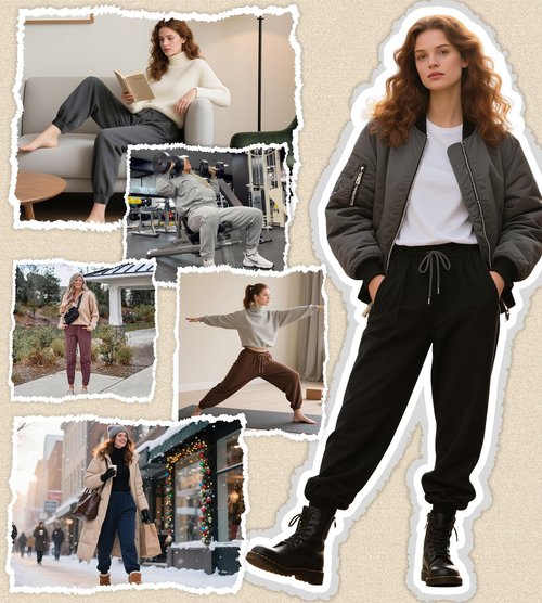 FULLSOFT Thick Fleece Lined Sweatpants for Women-Thermal Warm Athletic Joggers with Pockets Lounge Pants for Running Winter(Black,X-Large)