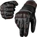 J.A.G. Motorcycle Gloves - Premium Leather Perforated Riding Gloves for Men | Touchscreen & Knuckle Protection