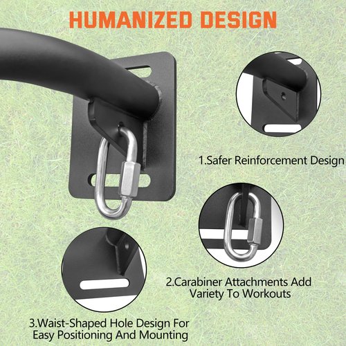 36" Heavy Duty Pull Up Bar Wall/Joist Mounted, 600 LB Capacity, Multi-Grip Bar for Garage & basement rafter Use - All-in-One Workout with Carabiners & Space-Saving Design