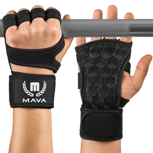 MAVA Open Gym Gloves for Women & Men | Padded Weight Lifting Gloves with Wrist Support for Comfort, Protection | Strong-Grip Fingerless Workout Gloves | Multi-Use, Anti-Sweat Gym Accessories(Black M)