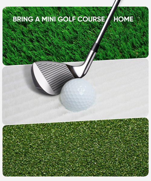 Jiskan Golf Hitting Mat System Includes Bunker, Fairway and Rough Replaceable Mat, Complete Practice Equipment Indoor and Outdoor Swing Trainer Aid Accessories Gifts for Men
