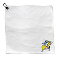 Team Golf NCAA South Dakota ST Microfiber Towel - 15" X 15" (White) with Carabiner Clip, Premium Microfiber with Deep Waffle Pockets - Superior Water Absorption and Quick Dry Golf Cleaning Towel