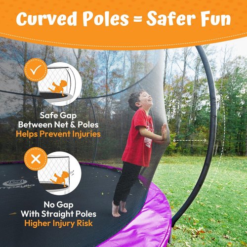 JUMPZYLLA Trampoline - Outdoor 8FT to 16FT with Enclosure, Non-Slip Ladder & Anti-Rust Frame | ASTM Approved for Kids & Adults