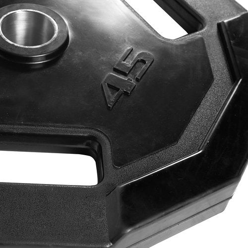 CAP Barbell 12-Sided Rubber Olympic Grip Weight Plates - Durable Black Design | Various Sizes Available