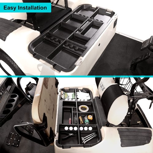 10L0L EZGO TXT Golf Cart Under Seat Storage Tray Organizer Underseat Container Holder Plate Only for 1996-UP EZGO TXT Electric Vehicle with Original Trojan Battery