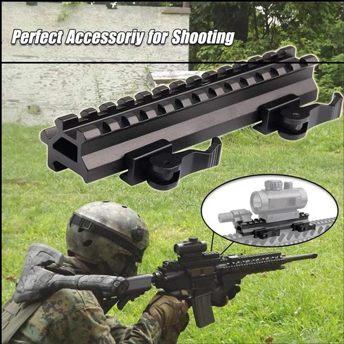 360 Tactical Heavy Duty 90 and 45 Degree Picatinny Riser Mount with Quick Release, for Red Dots Scopes, and Optics Use QD Mount