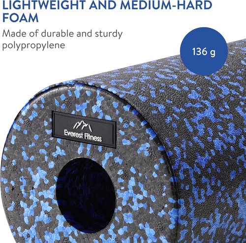 Foam Roller - Medium Density Foam for Deep Tissue Massage | Relieve Back Pain - Black/Blue