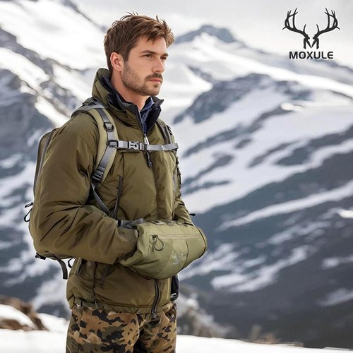 MOXULE Hunting Hand Warmer Muff: Portable Fleece Waist Handwarmer Pouch Insulated Outdoor Gear Cold Weather for Camping, Hiking Green