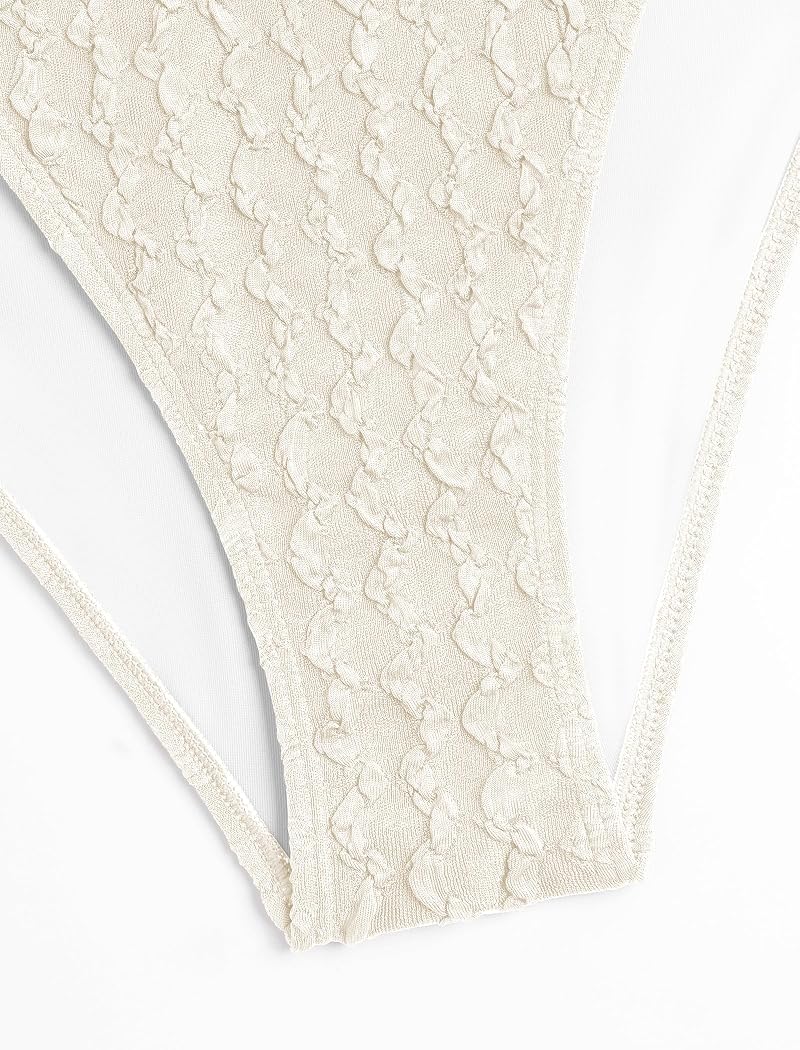 Beige 3-Piece Bikini Set with Cover-Up Skirt for Women - Halter Top, Tie-Side Bottom & Skirt - ZAFUL