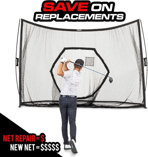GoSports Universal Sports Net Repair Kits - Versatile 8 x 8 Inch Patch for Golf, Baseball & Soccer