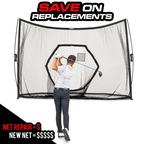 GoSports Universal Sports Net Repair Kits for Golf, Baseball, Soccer, and More - 8 x 8 Inch Sports Netting Patch Kits