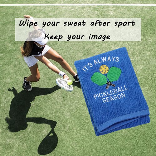 LEVLO Pickleball Sports Lovers Gift It's Always Pickleball Season Towels Christmas Graduation Gifts Birthday Gifts (Pickleball Season)