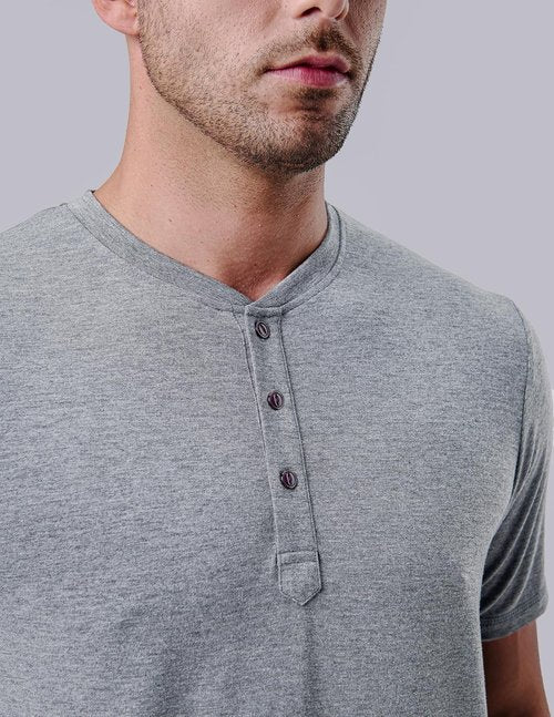 Liberty Pro Men's Casual Henley Shirts - 3-Pack Comfort Soft Stretch Tees, Relaxed Fit Summer T-Shirts