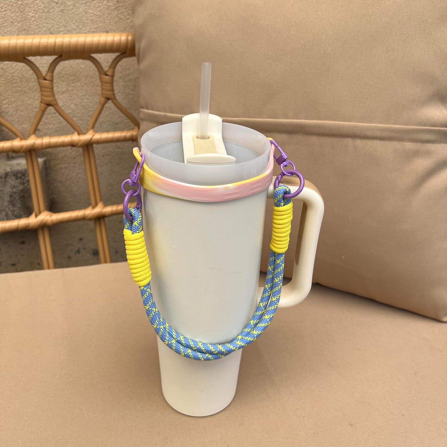 Stanley Cup Removable Water Bottle Carrier Strap - Lanyard Holder for 40/30/20 Oz Tumblers | Purple