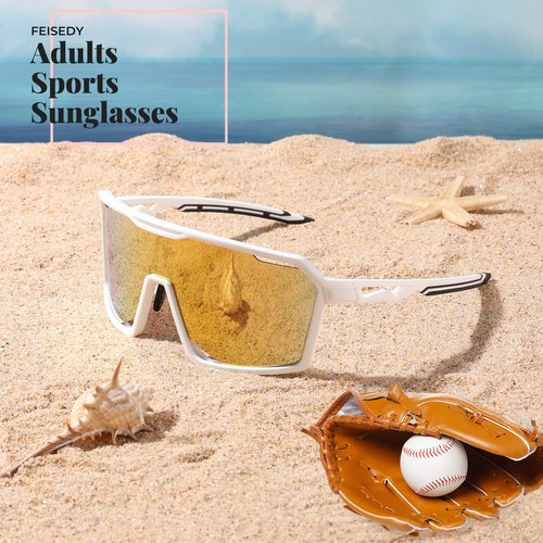 FEISEDY Sports Cycling Sunglasses for Men Women, UV400 Protection Baseball Running Fishing Biking B0168